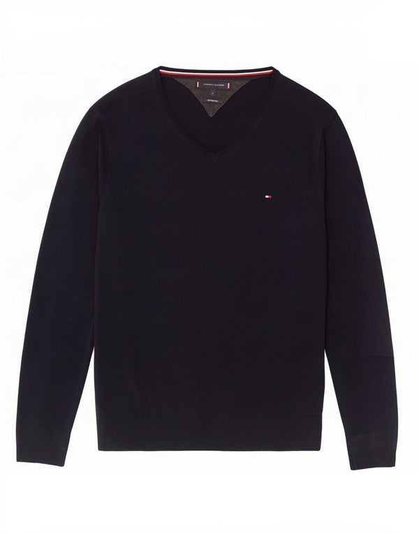 Tommy Hilfiger Herre V-hals sweater Stor marineblå bomuld