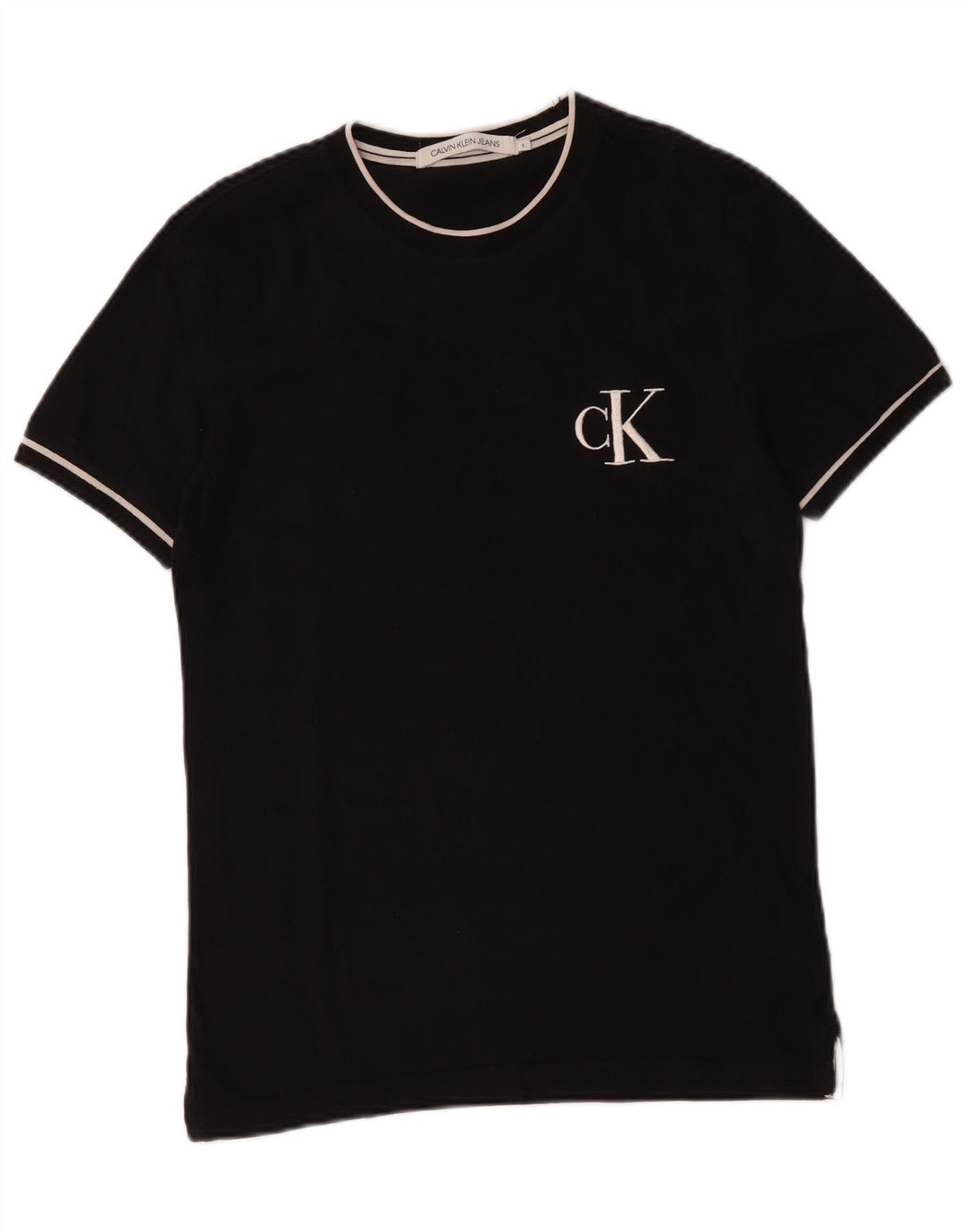 CALVIN KLEIN JEANS Herre T-Shirt Top Lille Sort Bomuld