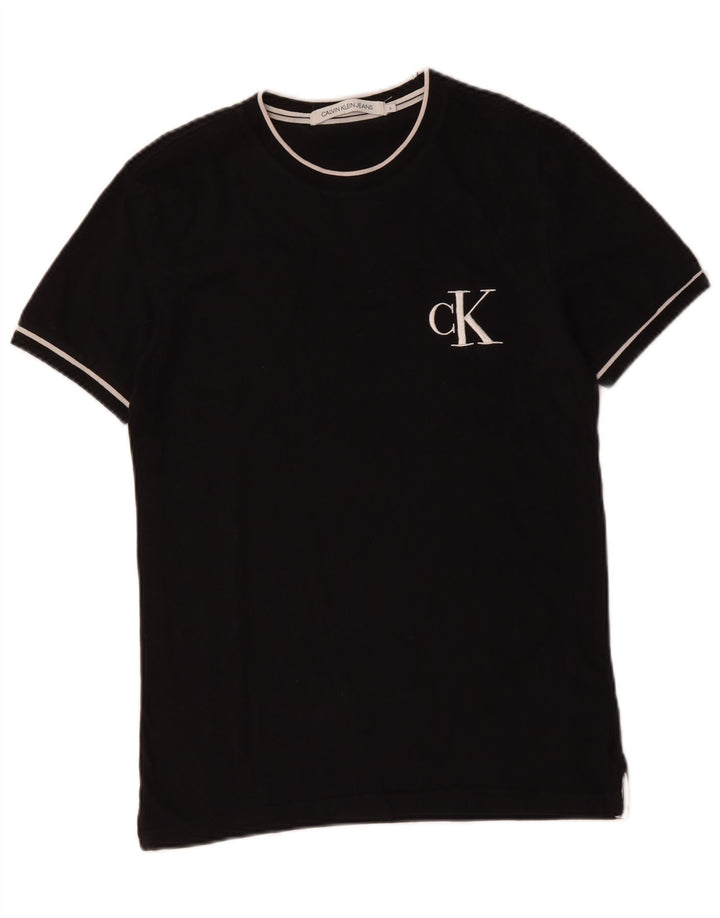 CALVIN KLEIN JEANS Herre T-Shirt Top Lille Sort Bomuld