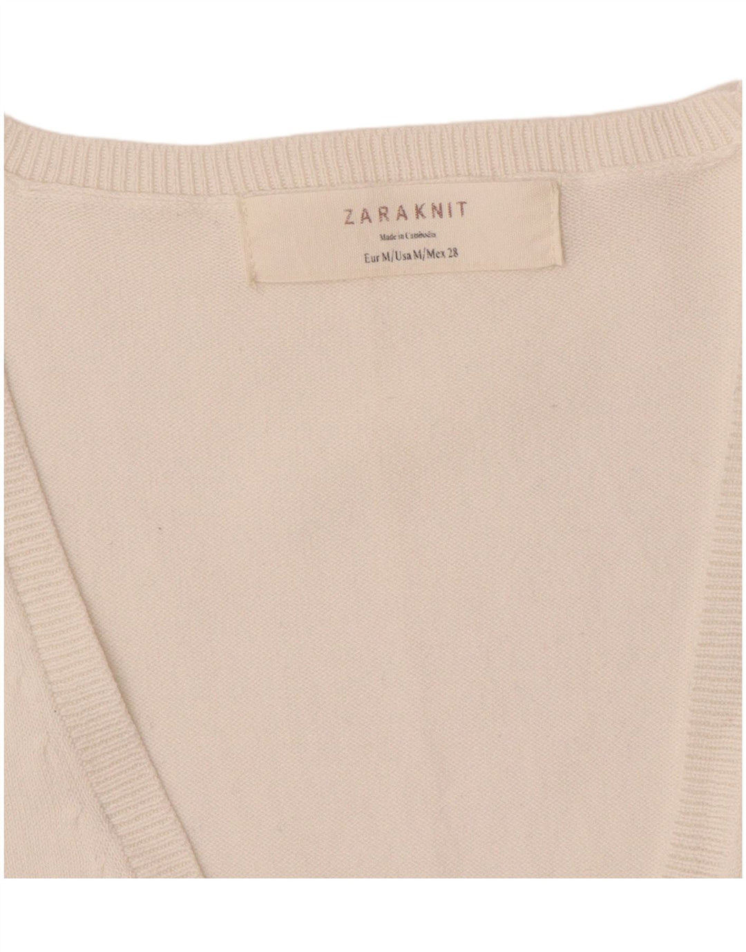 Zara Dame Cardigan Sweater UK 12 Medium White