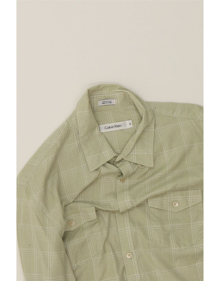 CALVIN KLEIN Mens Shirt Medium Green Check Cotton Vintage Calvin Klein and Second-Hand Calvin Klein from Messina Hembry 