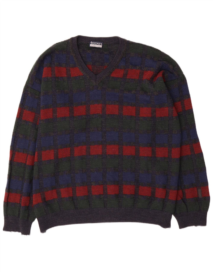 Jockey Herre V-hals sweater 2XL Grå ternet