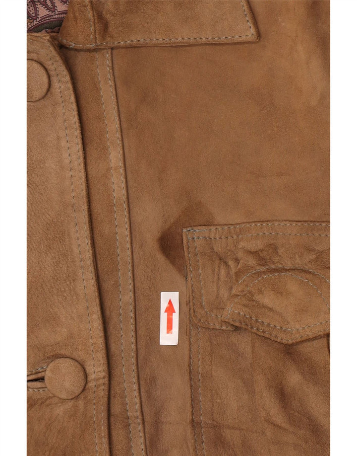 Vintage dame ruskindsjakke EU 42 Large Brown