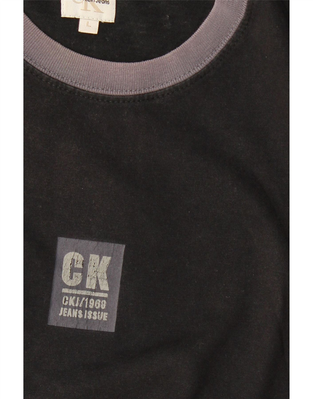 CALVIN KLEIN JEANS Herre T-Shirt Top Stor Sort Bomuld