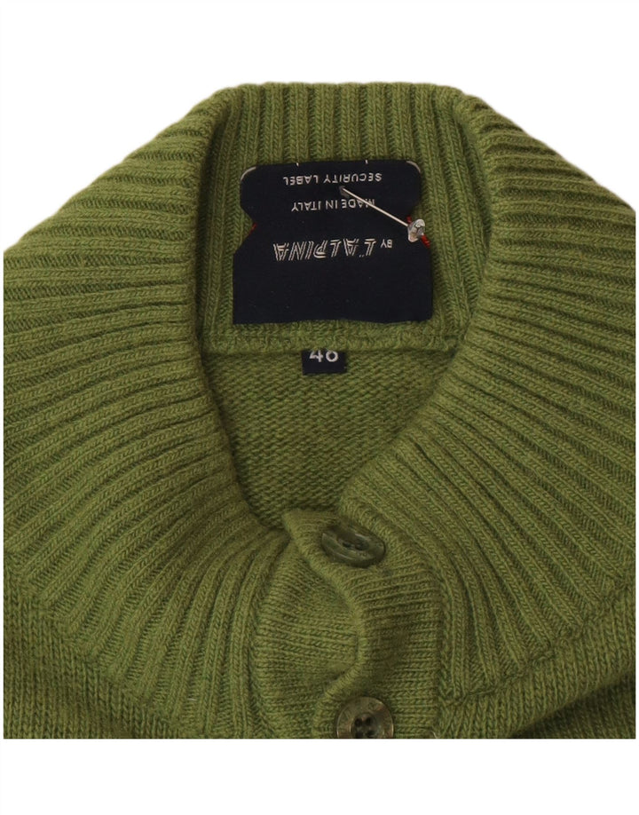 AUSTRALIAN L'ALPINA Herre Button Neck Jumper Sweater IT 48 Medium Green