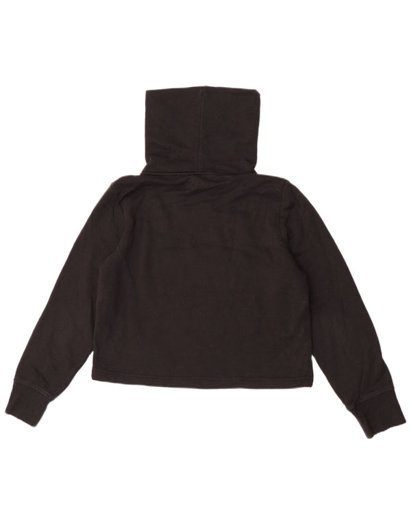 Zara Womens Oversized Crop Roll Neck Bluse Top UK 10 Small Black
