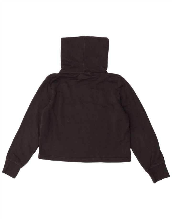 Zara Womens Oversized Crop Roll Neck Bluse Top UK 10 Small Black
