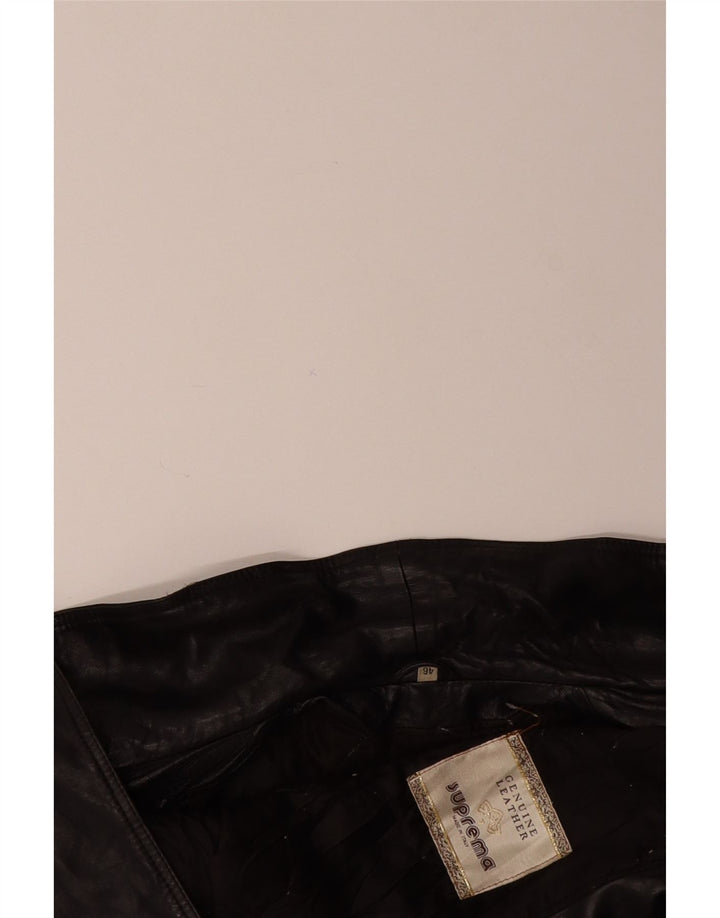 SUPREMA Womens Oversized Leather Coat IT 46 Large Black Leather