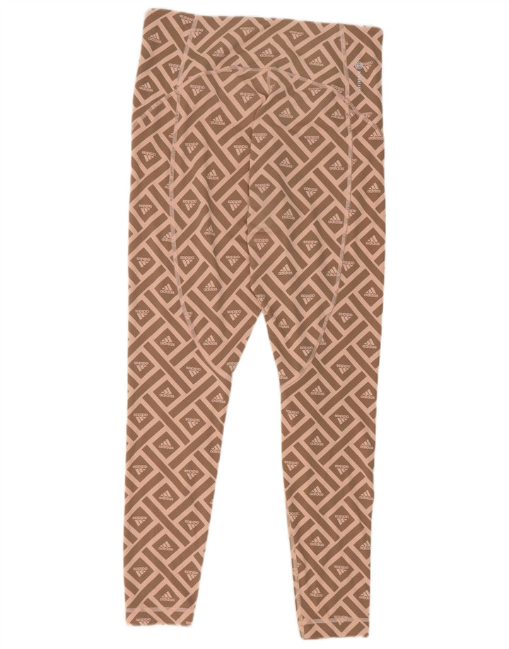 Adidas Grafiske Leggings til kvinder UK 16/18 Large Pink Geometric Polyester