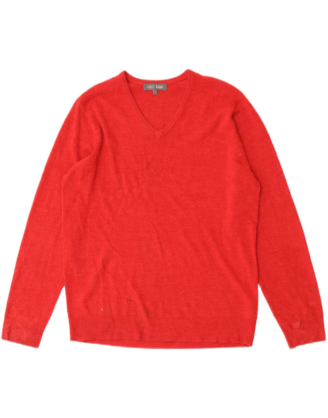 Marks & Spencer Herre V-hals sweater Stor rød akryl