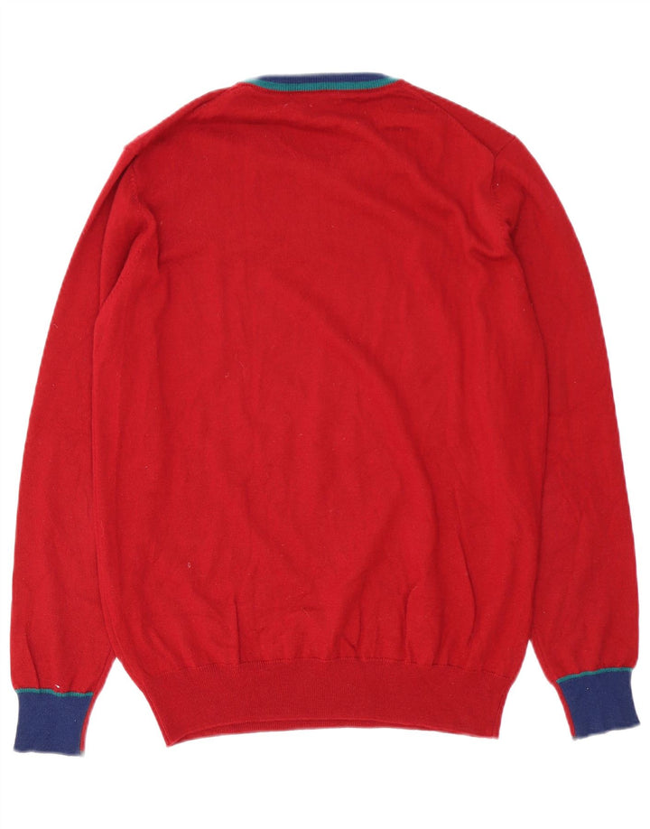 Harmont & Blaine Herre sweater med rund hals, stor rød farveblokuld