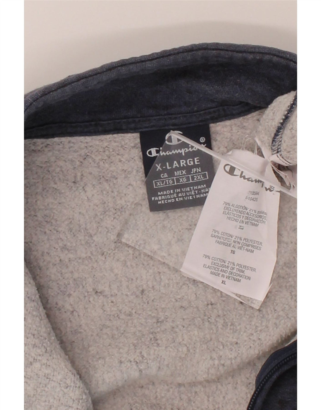 CHAMPION Mens Tracksuit Top Jacket XL Navy Blue Flecked Cotton Vintage Champion and Second-Hand Champion from Messina Hembry 