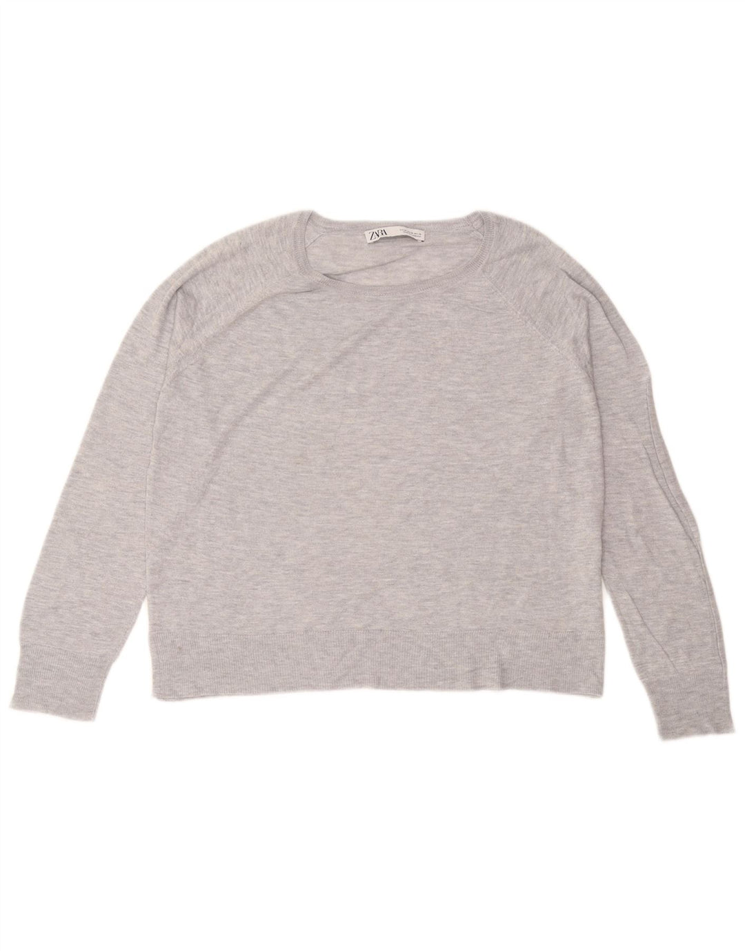 Zara Dame Loose Fit Bluse Top UK 14 Medium Grey Viscose