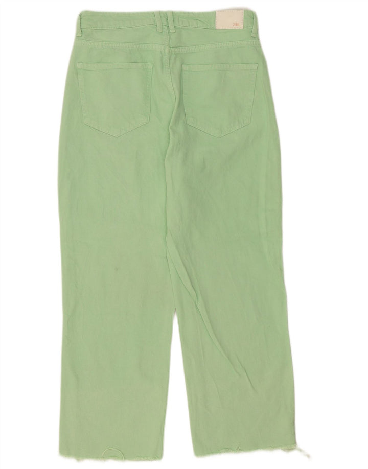 Zara Dame Straight Jeans EU 40 Medium W30 L26 Grøn Bomuld
