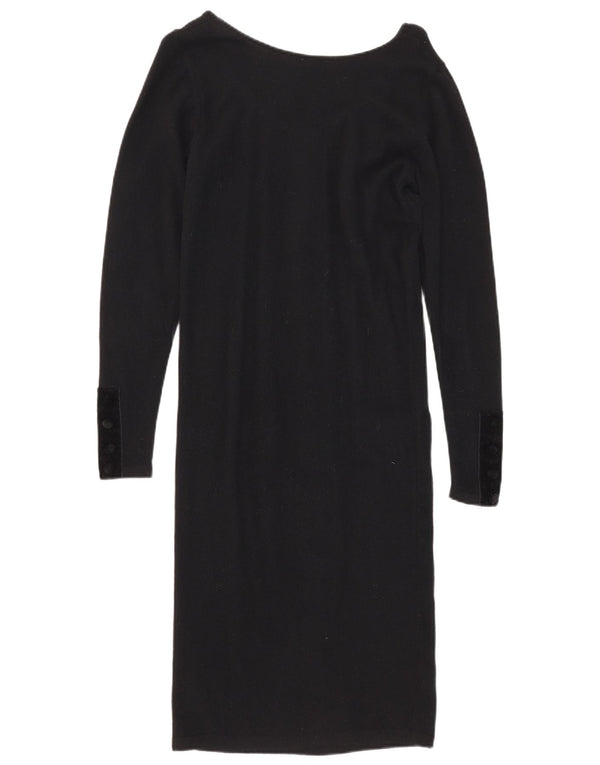 Poi By Krizia Dame Langærmet Jumper Dress UK 10 Small Black