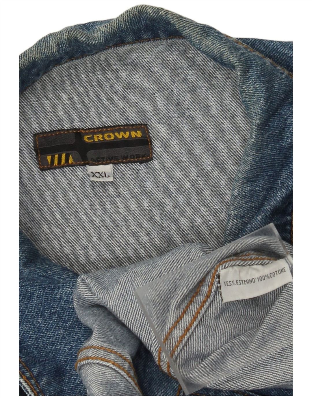 CROWN Herre denimjakke UK 44 2XL Blå Bomuld