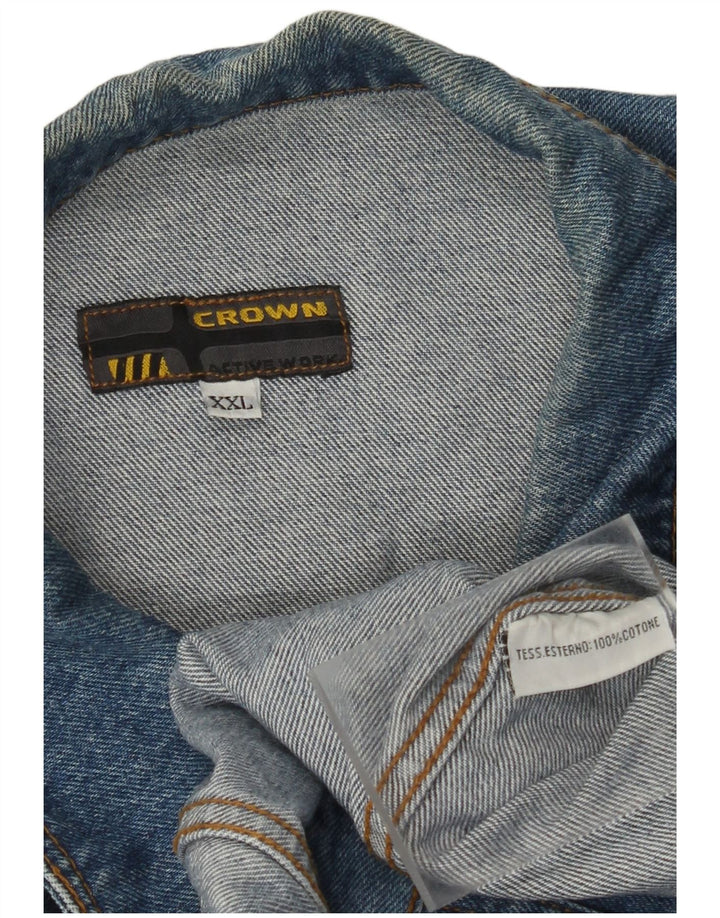 CROWN Herre denimjakke UK 44 2XL Blå Bomuld