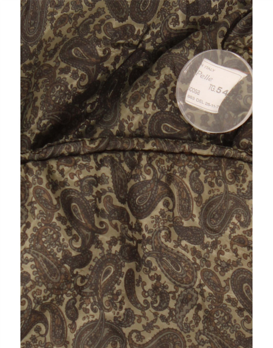 VINTAGE herre ruskind polstret Gilet IT 54 2XL brunt Paisley læder