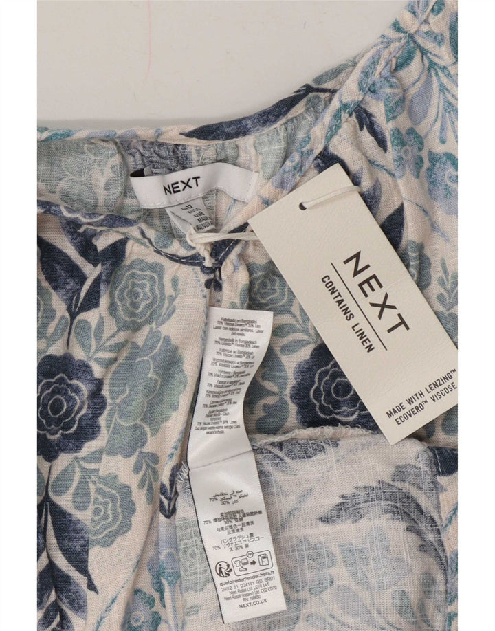 Næste Dame Oversized ærmeløs solkjole UK 12 Medium Blue Floral Bohemian