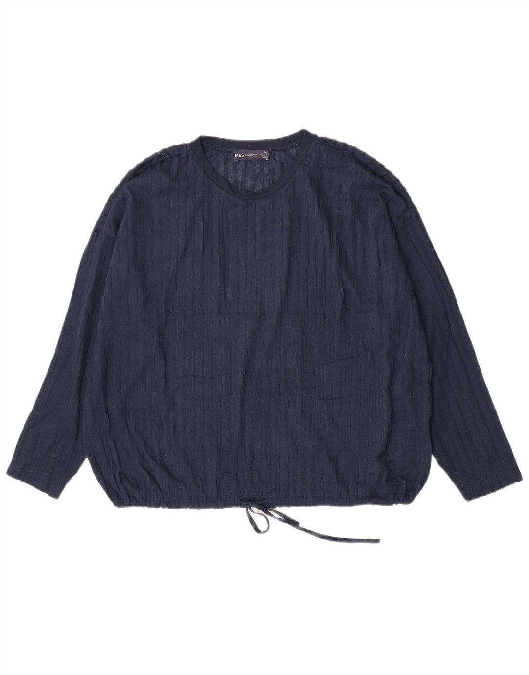 Marks & Spencer Dame Oversized Top Langærmet UK 14 Large Navy Blue