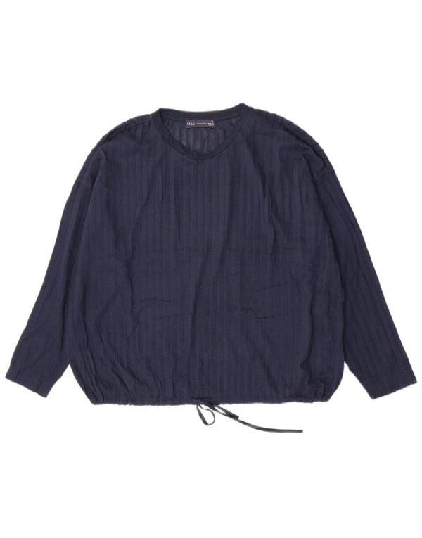 Marks & Spencer Dame Oversized Top Langærmet UK 14 Large Navy Blue