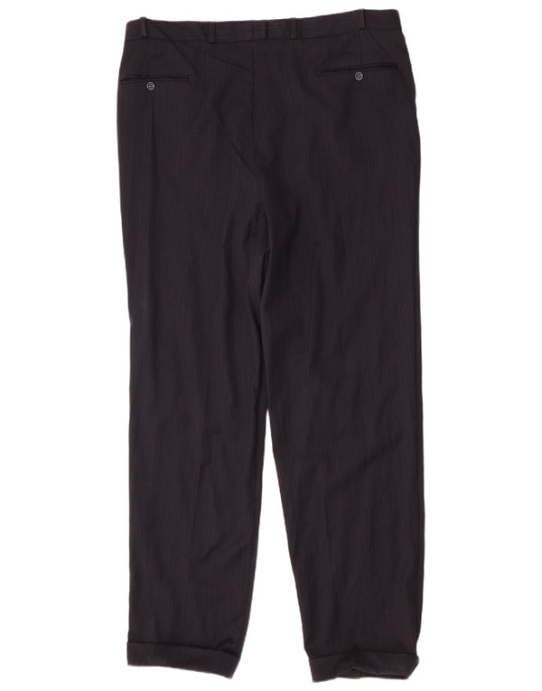 Yves Saint Laurent Herredragtbukser EU 54 2XL W38 L34 Marineblå nålestribe