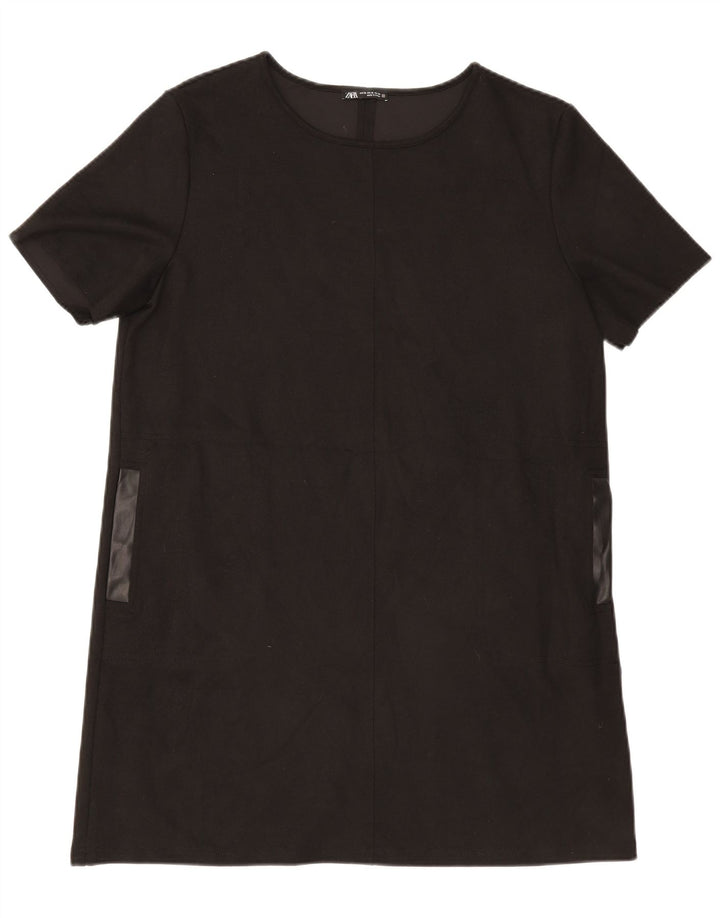 ZARA Womens T-Shirt Dress UK 18 XL Black Polyester