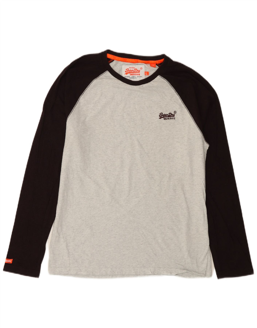Superdry Herre Top Langærmet Stor Grå Colourblock Bomuld