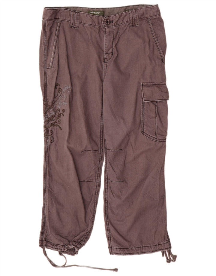 EDDIE BAUER lige croppede bukser til kvinder US 8 Medium W32 L23 Grå