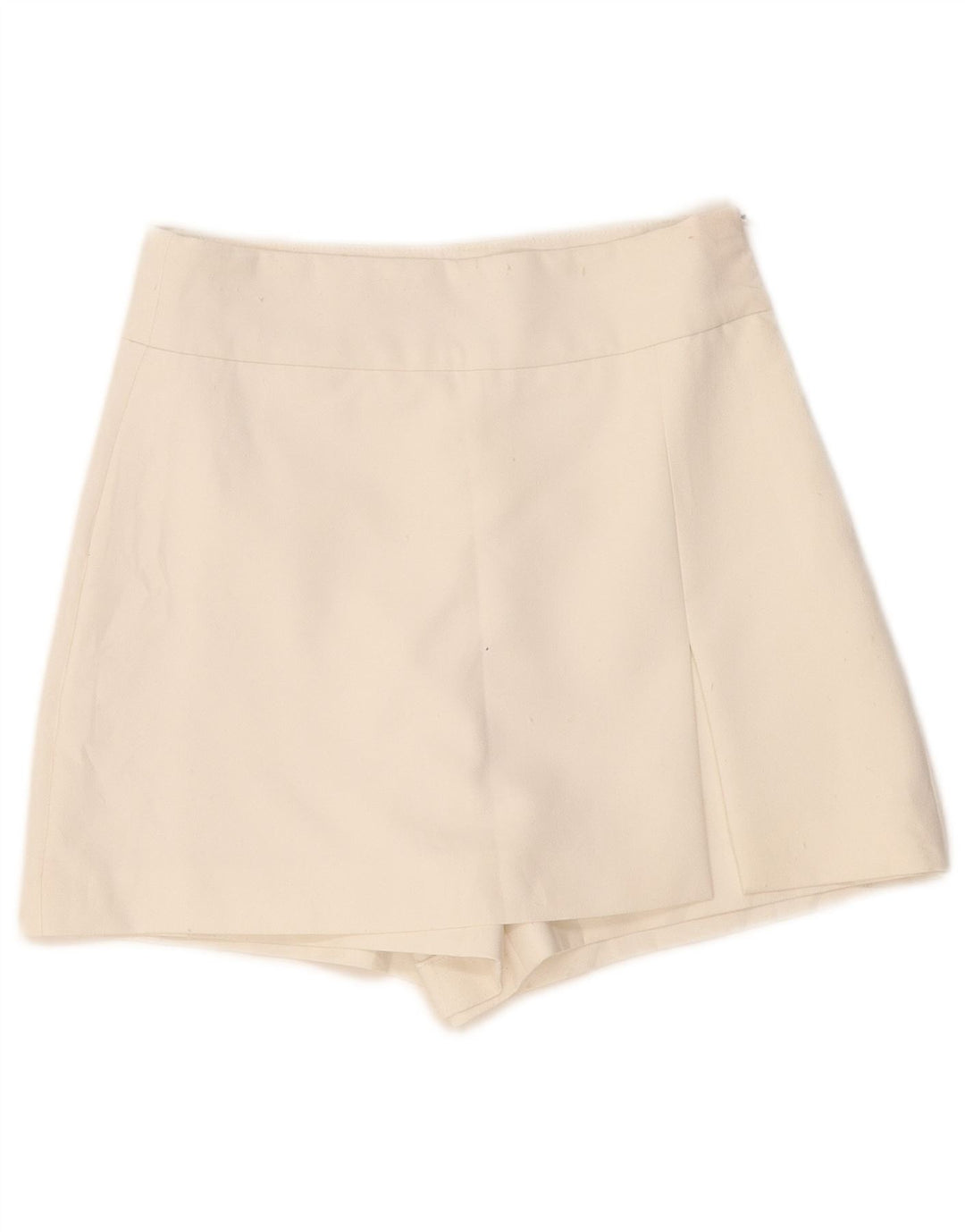 ZARA Kvinder High Waist Skort UK 8 Small White Polyester
