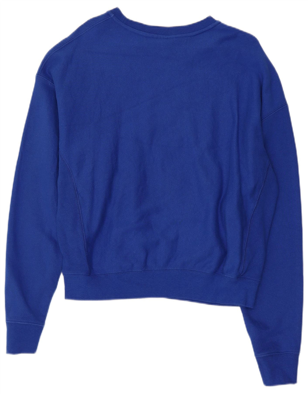 CHAMPION Womens Crop Sweatshirt Jumper UK 16 Large Blue Cotton