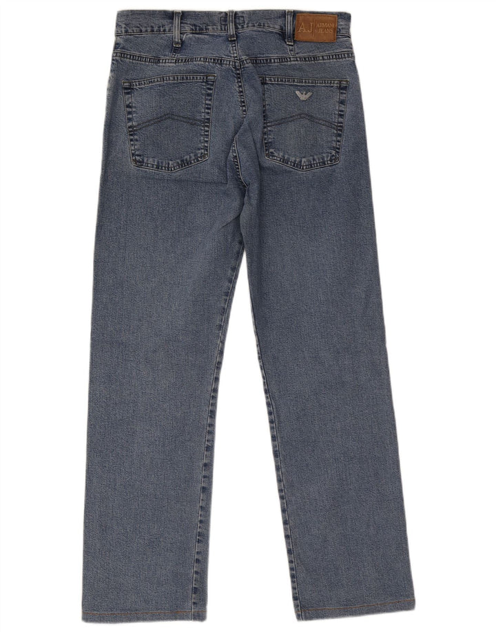 Armani Straight Jeans til mænd W34 L29 Blå Bomuld