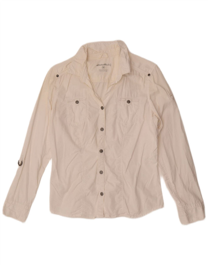 Eddie Bauer Dameskjorte UK 14 Medium White Bomuld