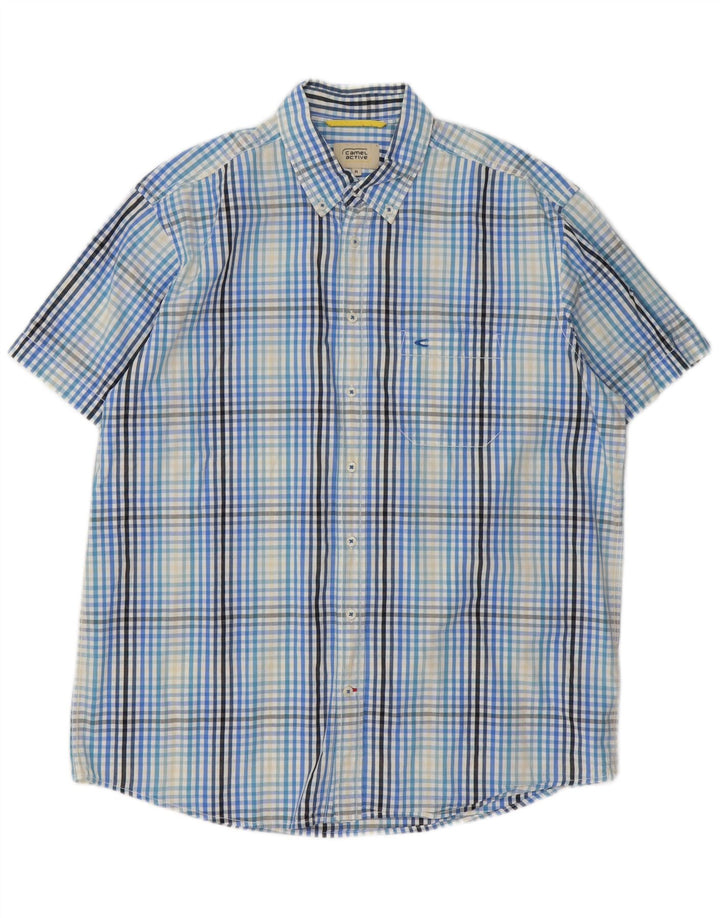 Camel Active Kortærmet Herreskjorte XL Blå Gingham Bomuld