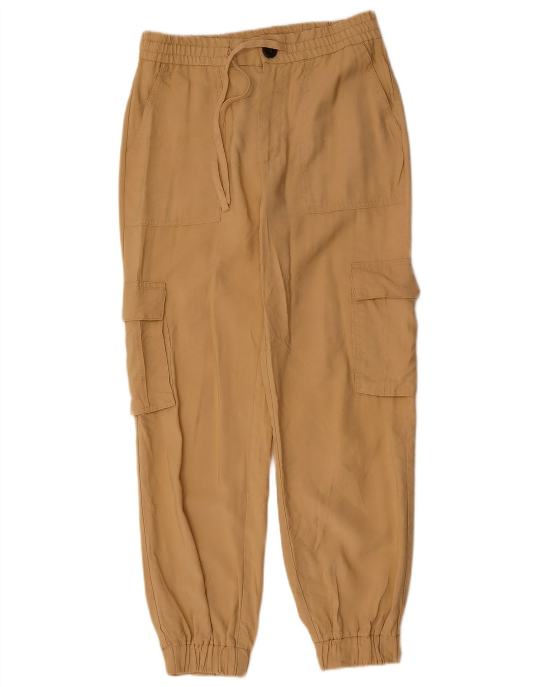 ZARA Womens Joggers Cargo Trousers Small W27 L27 Beige Viscose