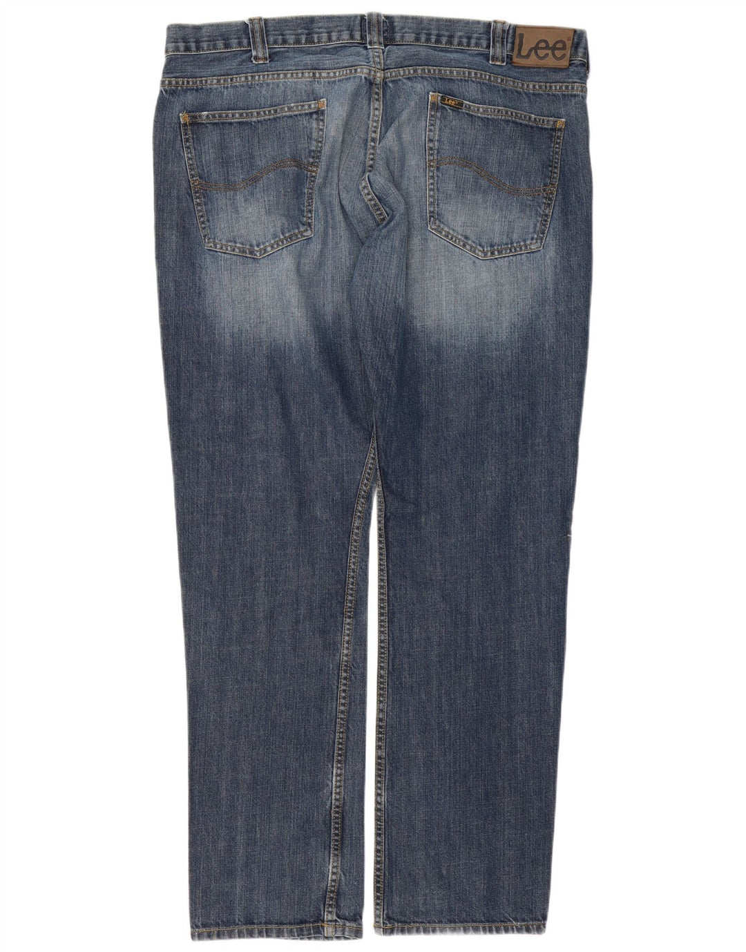 LEE Herre Kent Straight Jeans W40 L34 Marineblå Bomuld