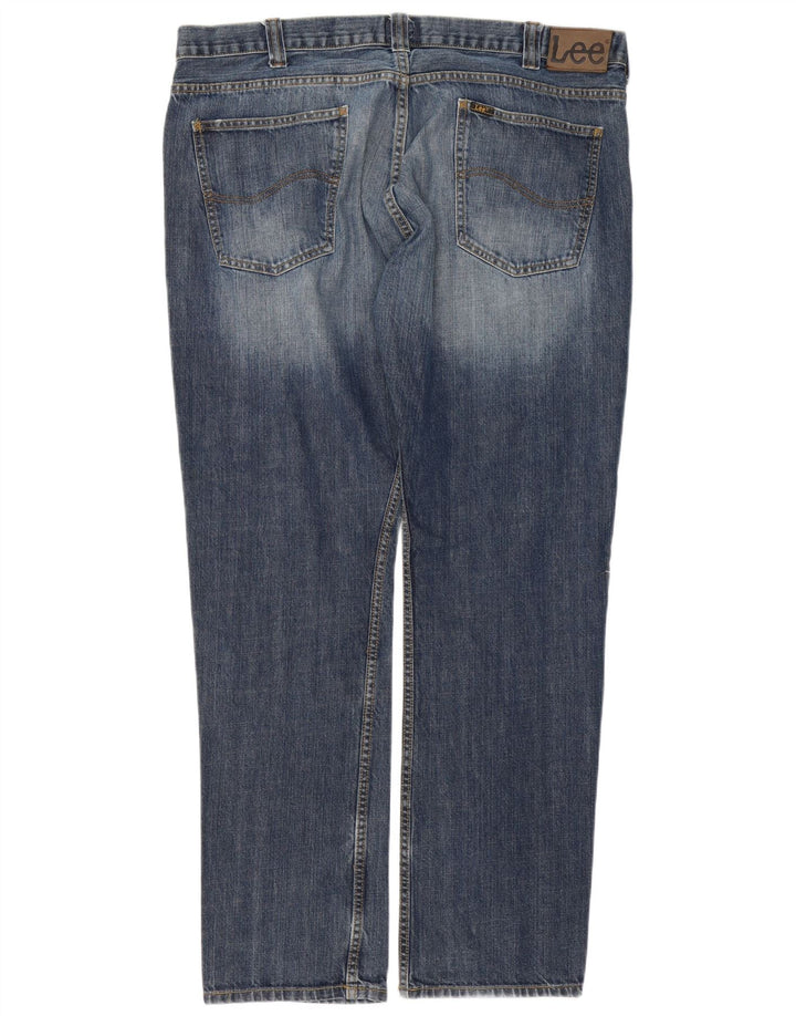LEE Herre Kent Straight Jeans W40 L34 Marineblå Bomuld