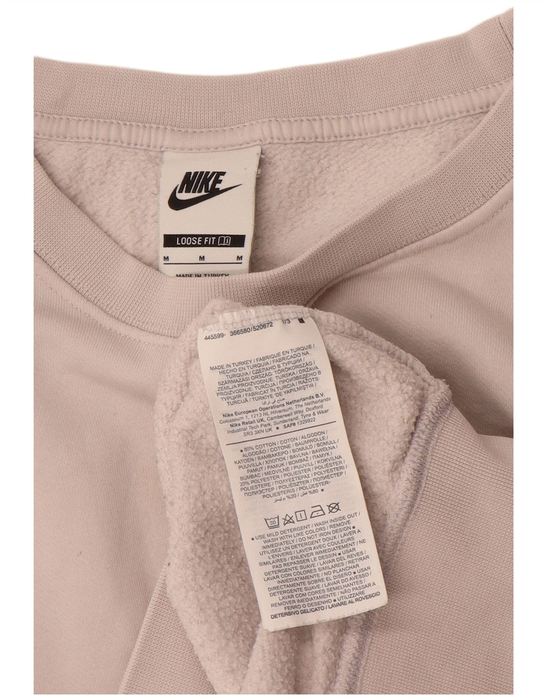 Nike Dame Sweatshirt Jumper UK 14 Medium Beige Colourblock Bomuld