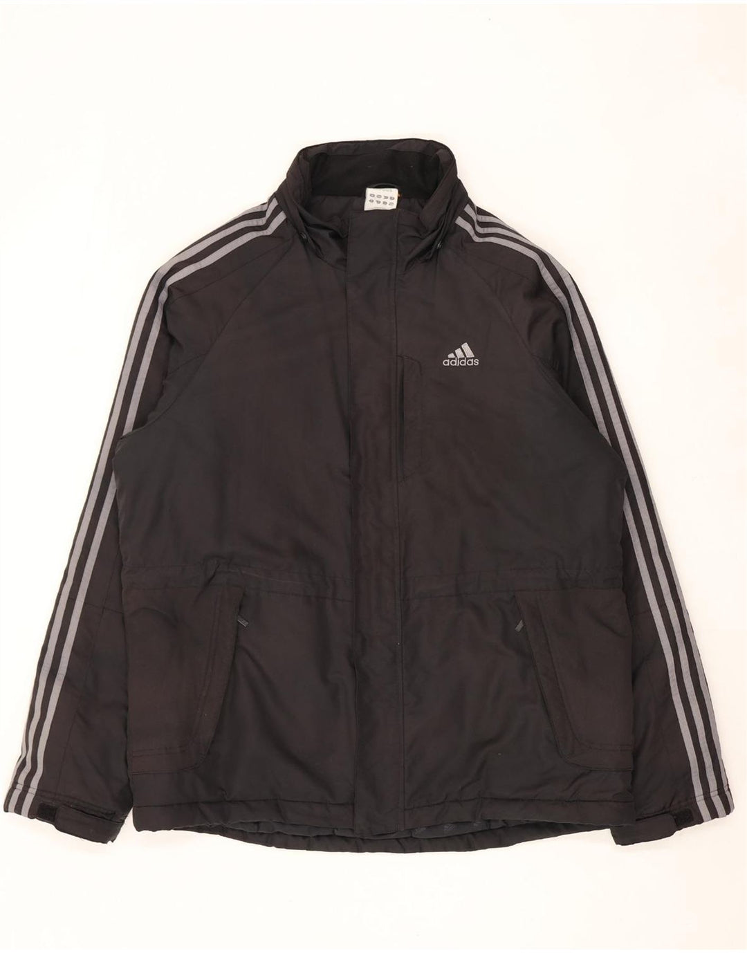 ADIDAS Herre Windbreaker Jacket UK 40 Large Black Polyester