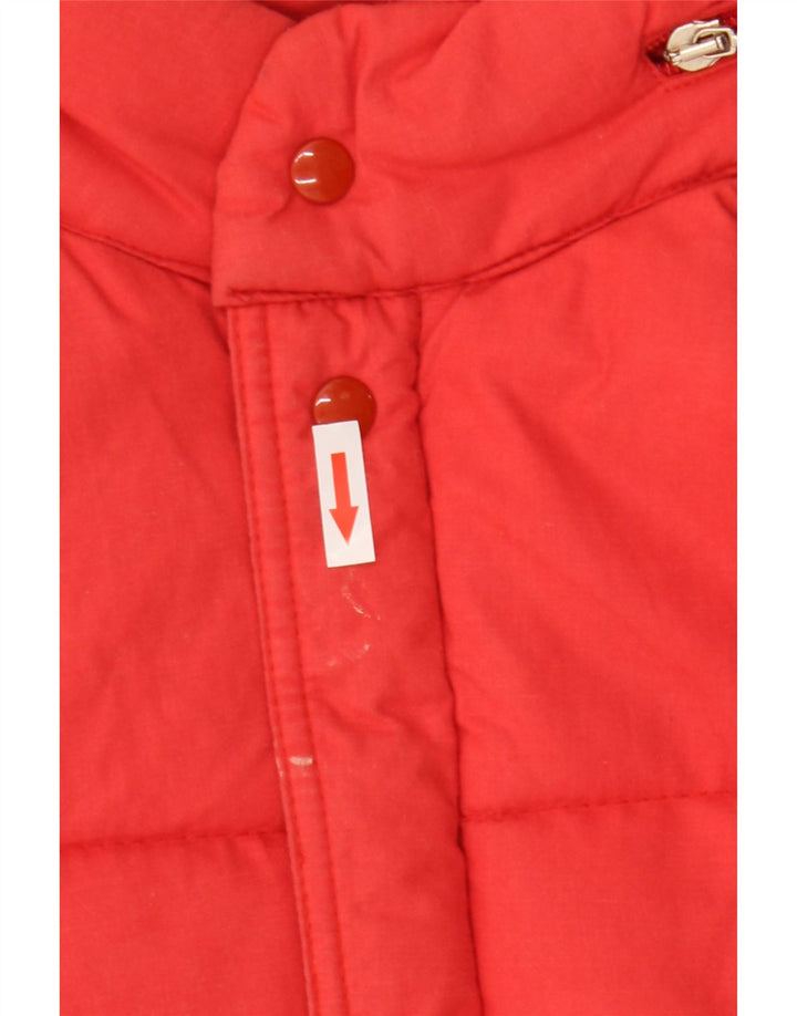 Vintage herre hætte polstret jakke IT 46 Lille rød Colourblock Polyester