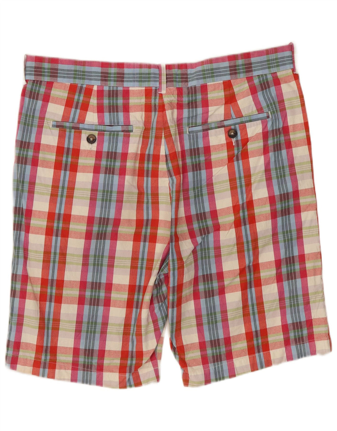JACK WILLS Chino Shorts til mænd W34 Stor flerfarvet ternet bomuld