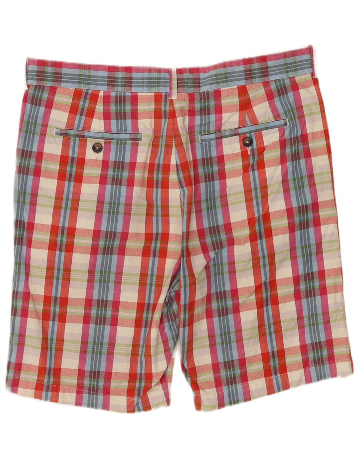 JACK WILLS Chino Shorts til mænd W34 Stor flerfarvet ternet bomuld