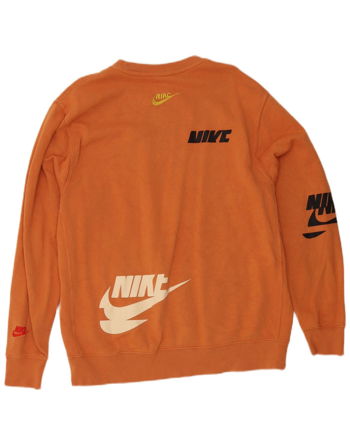 Nike grafisk sweatshirt til mænd, stor orange bomuld