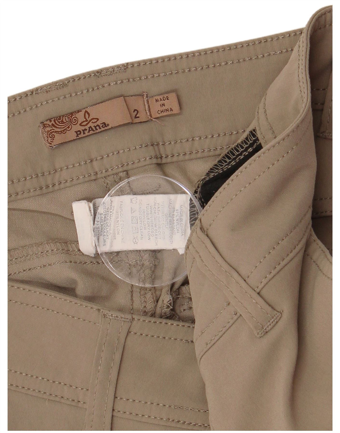 PRANA Cargo Shorts til kvinder US 2 XS W30 Beige Nylon