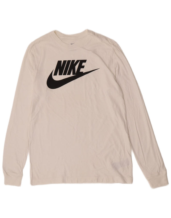 Nike Herre Grafisk Regular Fit Grafisk Top Langærmet Medium Hvid Bomuld