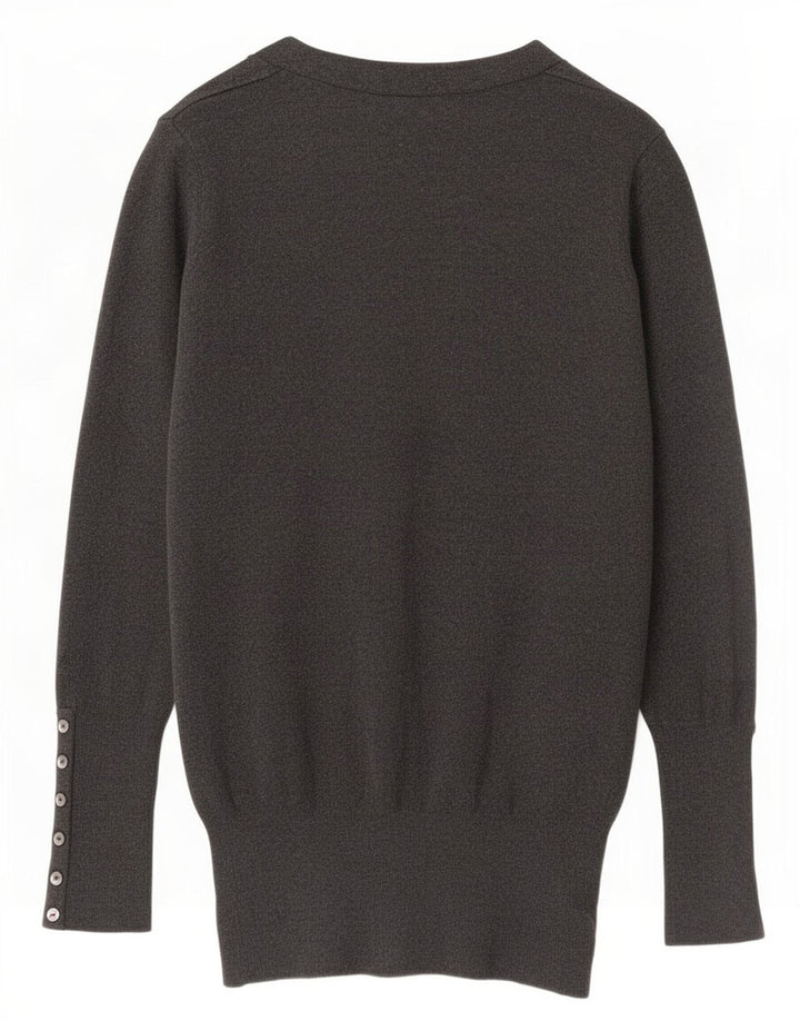 Zara Dame Cardigan Sweater UK 10 Small Grey Rayon