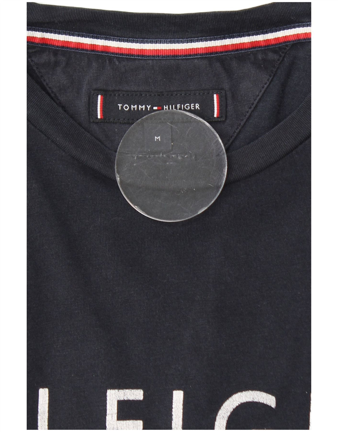 Tommy Hilfiger Herre grafisk T-shirt Top Medium Navyblå Bomuld