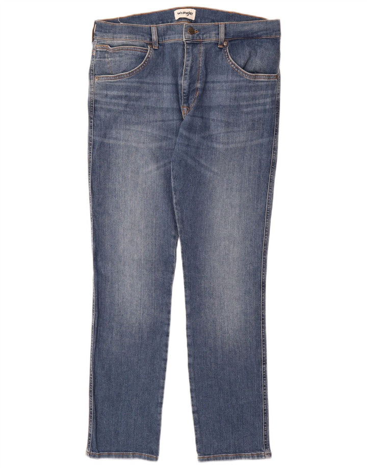 Wrangler Dame Larston Slim Jeans W33 L32 Blå Bomuld