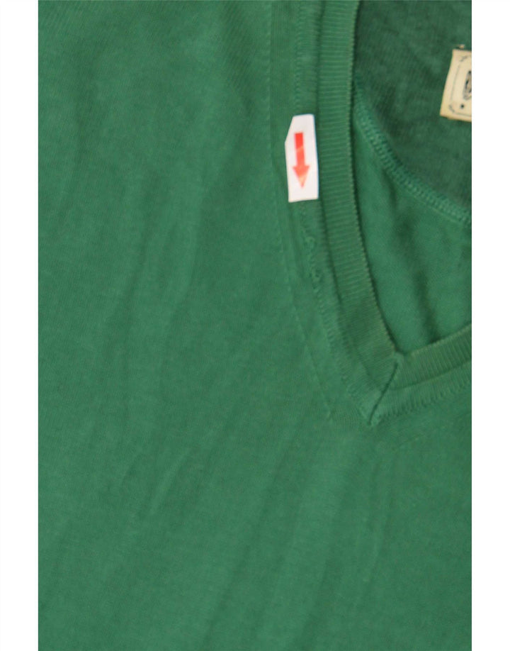 Marlboro Classics Herre V-hals sweater Medium Grøn Bomuld