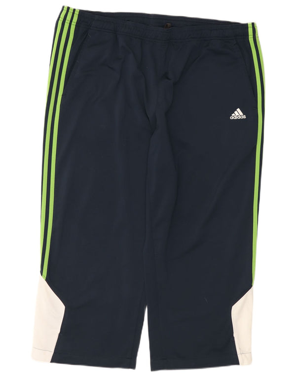 Adidas Herre Capri Træningsdragt Bukser 2XL Navy Blue Colourblock Polyester